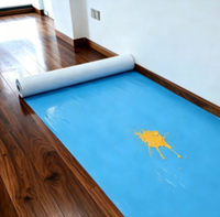 Rouleau de feutre de protection de sol pour peintre, base non tissée avec film PE imperméable bleu, résistant à l'usure, pour la rénovation et la peinture