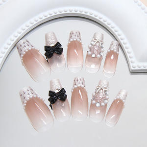 <span class=keywords><strong>Ongles</strong></span> press-on œil de chat rose français très tendance, <span class=keywords><strong>faux</strong></span> <span class=keywords><strong>ongles</strong></span> amande couvrants, en ABS, vente en gros, logo personnalisé, marque privée - Product Image 4