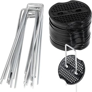 Piquets de fixation en U galvanisés <span class=keywords><strong>à</strong></span> chaud, durables, pour <span class=keywords><strong>gazon</strong></span>, filet de protection, film de paillage et travaux de jardinage - Product Image 1