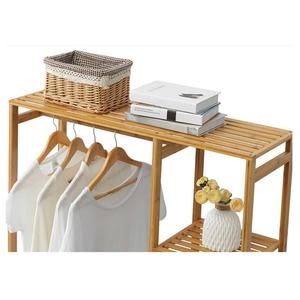 <span class=keywords><strong>Appendiabiti</strong></span> in bambù all'ingrosso con 4 ripiani portaoggetti per organizzare i vestiti, <span class=keywords><strong>appendiabiti</strong></span> moderno in bambù, organizer per armadio - Product Image 5
