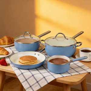 Nouvel arrivage : Ensemble <span class=keywords><strong>de</strong></span> casseroles 8 pièces en aluminium pressé, antiadhésif, compatible induction, passe au lave-vaisselle, moderne et écologique, en acier inoxydable - Product Image 5