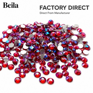 Cristales Decorativos <span class=keywords><strong>de</strong></span> Diamante con Reverso Plano, Piedras <span class=keywords><strong>de</strong></span> Vidrio Redondas sin Fijación en Caliente para Decoración <span class=keywords><strong>de</strong></span> Prendas, Pedrería para Uñas - Product Image 3