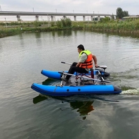 Kit de Pontón de Asiento Inflable Flotante Barato para Una Persona Pequeño Catamarán de PVC