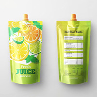 Op maat bedrukte logo 500ml food grade verpakking fruit spout juice pouches vloeibare stand-up spout pouch voor dranken met rietje