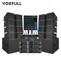 Système de sonorisation professionnel Line Array PA, système audio complet avec amplificateur de mixage, microphone sans fil pour scène, événements d'église