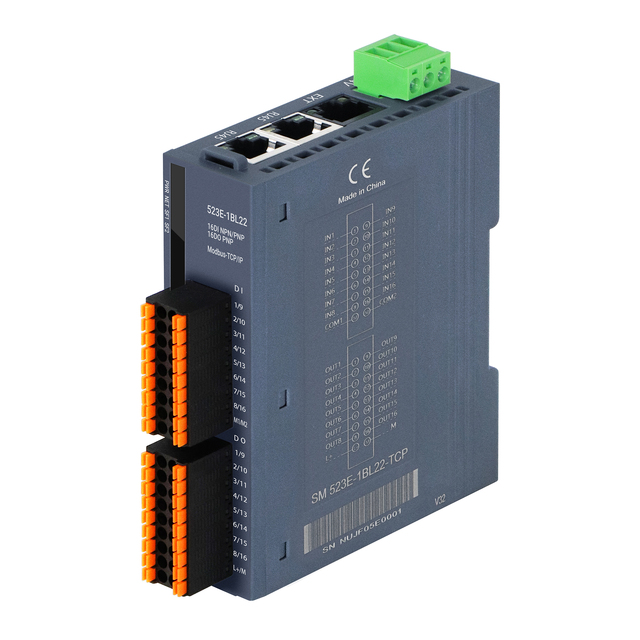 Distributed I/O Module Modbus-TCP I/O Coupler Remote 3 RJ45 24VDC IP20 16DI 16DO(PNP)