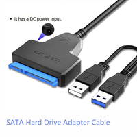 Kabel Data HDD SSD 2.0 inci, Hard Drive eksternal USB 3.0 2.5 ke SATA untuk USB 3.0 ke kabel Data