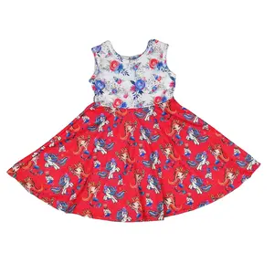 Maxine garment factory детская одежда 4 июля хлопок Цветочный Единорог Русалка Девочка платье