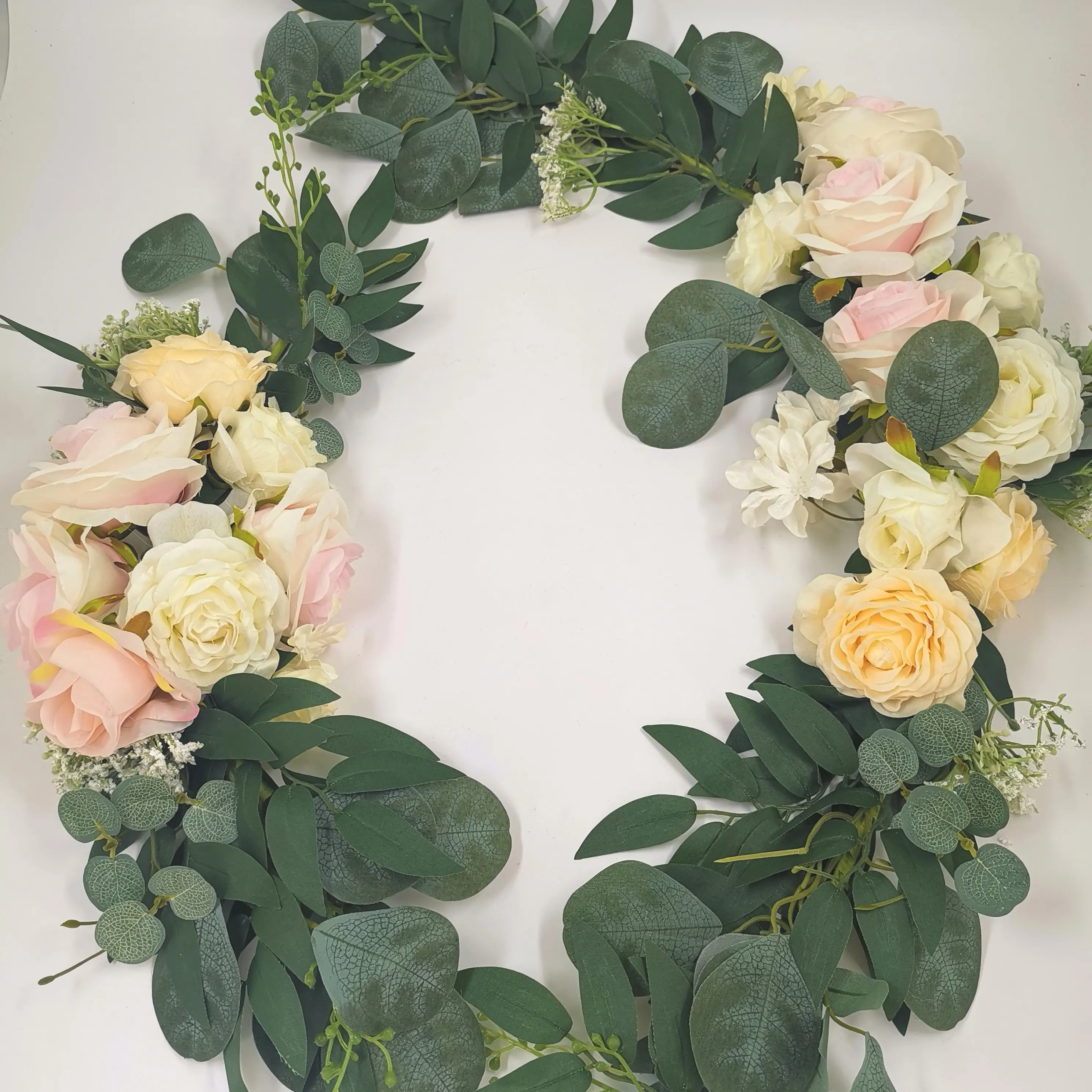 Dekorasi tengah meja sentuhan asli kualitas tinggi buket bunga buatan sutra mawar bunga pernikahan mawar sutra bunga besar