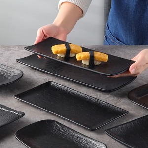 <b>Melamine</b> black rectangular <b>plate</b>, Chaoshan beef hot pot <b>plate</b>, side dish <b>plate</b>, Japanese barbecue <b>plate</b>, commercial imitation - Product Image 3