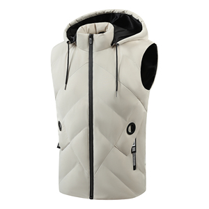 Gilet d'hiver matelassé avec logo personnalisé pour homme Gilet utilitaire chaud rembourré pour l'hiver Gilet à capuche sans manches pour hommes Gilet à capuche pour hommes - Product Image 6