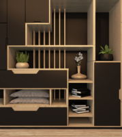 Meuble de rangement haut de gamme en bois massif pour salon et hôtel, design classique, grande capacité, organisateur modulaire durable