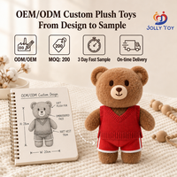 Ours en peluche personnalisé OEM ODM avec logo couleur, rembourrage en coton PP écologique, animal en peluche brodé pour cadeau d'anniversaire