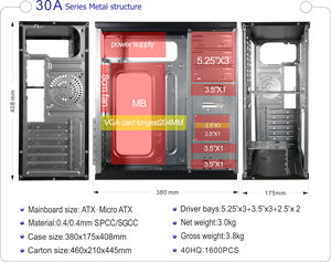 Fabricant 100%! Tour d'ordinateur ATX à structure métallique, <span class=keywords><strong>PC</strong></span> de style simple, <span class=keywords><strong>pas</strong></span> <span class=keywords><strong>cher</strong></span> - Product Image 2