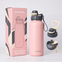 Bouteille d'eau isotherme durable de 32 oz avec une qualité stable et une finition de surface personnalisée pour les cadeaux et les souvenirs promotionnels