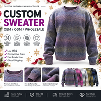 Pull en tricot épais dégradé personnalisé pour hommes, 520 GSM, ultra lourd, doux et chaud, effet ombré, pour le travail hivernal