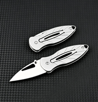 Couteau pliant CNC gravé en forme de feuille en acier inoxydable, couteau de poche D2 pour camping en extérieur, petit couteau cadeau, logo personnalisé