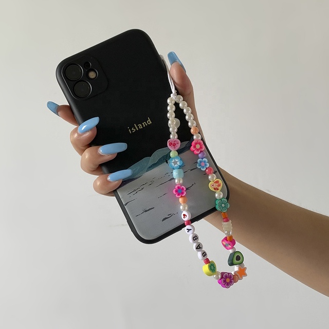 Wholesale Various Shapes Cute Phone Strap Charms High Quality Customized Phone Chain Diy Beaded Phone Charm Chain