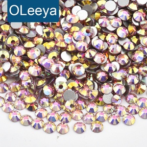 Cristales de Diamantes de Imitación Planos con Colores Mágicos OLeeya, Piedras AB Brillantes, Diamantes de Imitación sin Fijación en Caliente para Manualidades y Ropa - Product Image 1