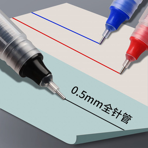 Bolígrafo de Tinta Líquida Directa con Punta Metálica de 0.5mm, Recargable, para Oficina, Estudiantes y Exámenes, Azul, Negro, Rojo - Product Image 2
