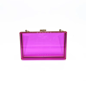 Bolso acrílico de moda europea de lujo para mujer, bolso cuadrado pequeño, bolso transparente de Color caramelo para verano, bolso de noche con cadena - Product Image 1