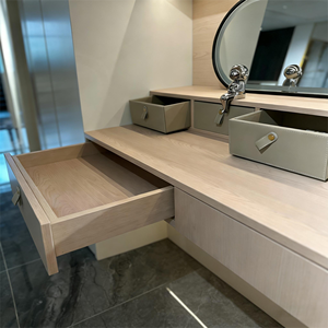 Sistema de Armario de Puerta Personalizado de Fábrica China, Moderno Armario Empotrado de Madera <span class=keywords><strong>para</strong></span> Dormitorio con Luz con Sensor y Tocador - Product Image 3