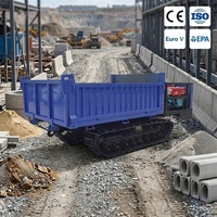 Mini-dumper sur chenilles de 3 tonnes avec chenilles en caoutchouc pour travaux de construction et agricoles