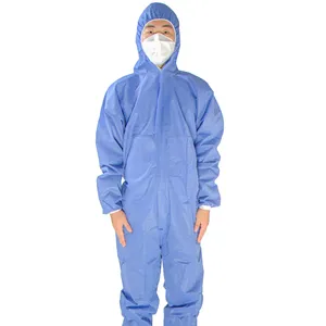 Disposable PP SMS Working Suit With Hood Type 5/6 Protective Coverall Clothing