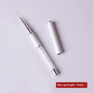 Ensemble de pinceaux liner pour nail art en poils synthétiques blancs avec couvercle, stylos de peinture pour gel polish pour la décoration des ongles - Product Image 4