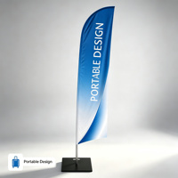 Drapeau publicitaire extérieur en polyester imperméable Triton, ensemble de bannières