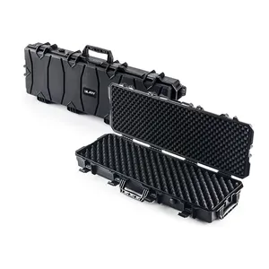 GLARY stackable gun safe case travel black waterproof gun bow storage hunting case universal durable gun case box with foam