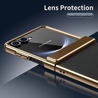 Pour Samsung Galaxy Z Flip 8 7 6 5 4 3 – Coque de protection intégrale en verre mat AG avec placage sous vide et protection de la charnière, résistante aux chutes