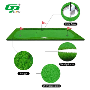 Tapis de putting de golf portable pour l'extérieur/l'intérieur, gazon PP long et <span class=keywords><strong>court</strong></span>, 100x300cm, vert, personnalisable pour la pratique du golf - Product Image 3