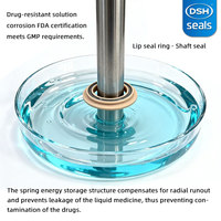 Joint d'étanchéité pharmaceutique en PTFE résistant aux produits chimiques pour équipement médical, joint d'étanchéité rotatif pour arbre, joints stérilisables en autoclave pour machine