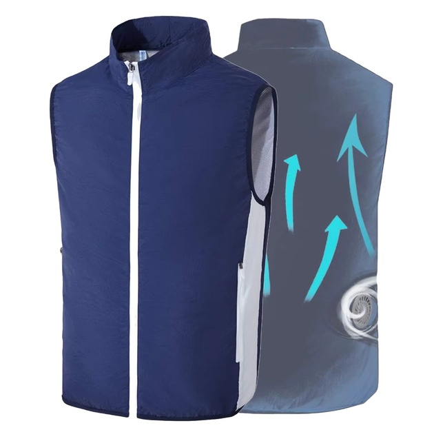 UV Proof Cooling Fan Vest Lightweight Mesh Fabric for Summer Fishing Cycling Hiking and Outdoor Work