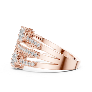 Rose Gold <b>Diamond</b> <b>Ring</b> Classic Elegant Stylish Jewelry for Women Ideal for Wedding Engagement Party and Daily Fashion - Product Image 4