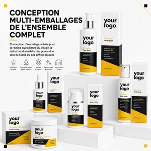 Set de Cuidado de la Piel de Marca Propia, Limpieza Profunda, Control de Grasa, Mejora la Piel Propensa a Manchas y Enrojecimiento, Set Completo de 5 Piezas con Azufre - Product Image 4