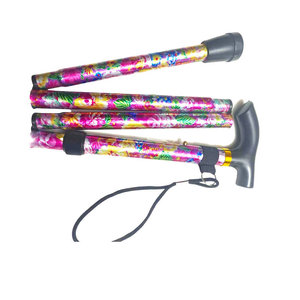 Bâton de marche télescopique en alliage d'aluminium avec embout en caoutchouc, pliable, pour personnes âgées, à une ou quatre pattes - Product Image 3