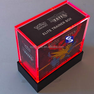 Support de présentation portable pour boîte d'entraînement d'élite (ETB) Pokémon, en acrylique LED personnalisé SYP, scellé, avec socle, couleur noire, pour booster LED - Product Image 4