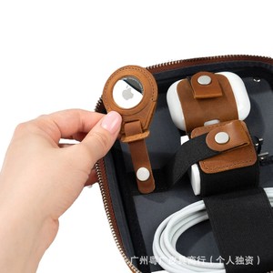 กระเป๋าเก็บสายเคเบิล Crazy Horse Leather 3C Electronics Organizer ขนาดใหญ่ สำหรับเดินทาง พร้อมซิปปิด - Product Image 5