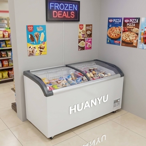 Congélateurs vitrine pour glaces et bâtonnets glacés en promotion, 105L/280L/350L/450L, avec porte vitré<span class=keywords><strong>e</strong></span> incurvé<span class=keywords><strong>e</strong></span> - Product Image 2