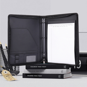 Bìa Đựng Hồ Sơ A4 Bằng Da Pu Tròn Có Khóa Kéo Bìa Đựng Hồ Sơ Lưu Trữ 3 Ngăn Đựng Thẻ Ngày Tháng USB Bìa Đựng Hồ Sơ Tài Liệu - Product Image 2