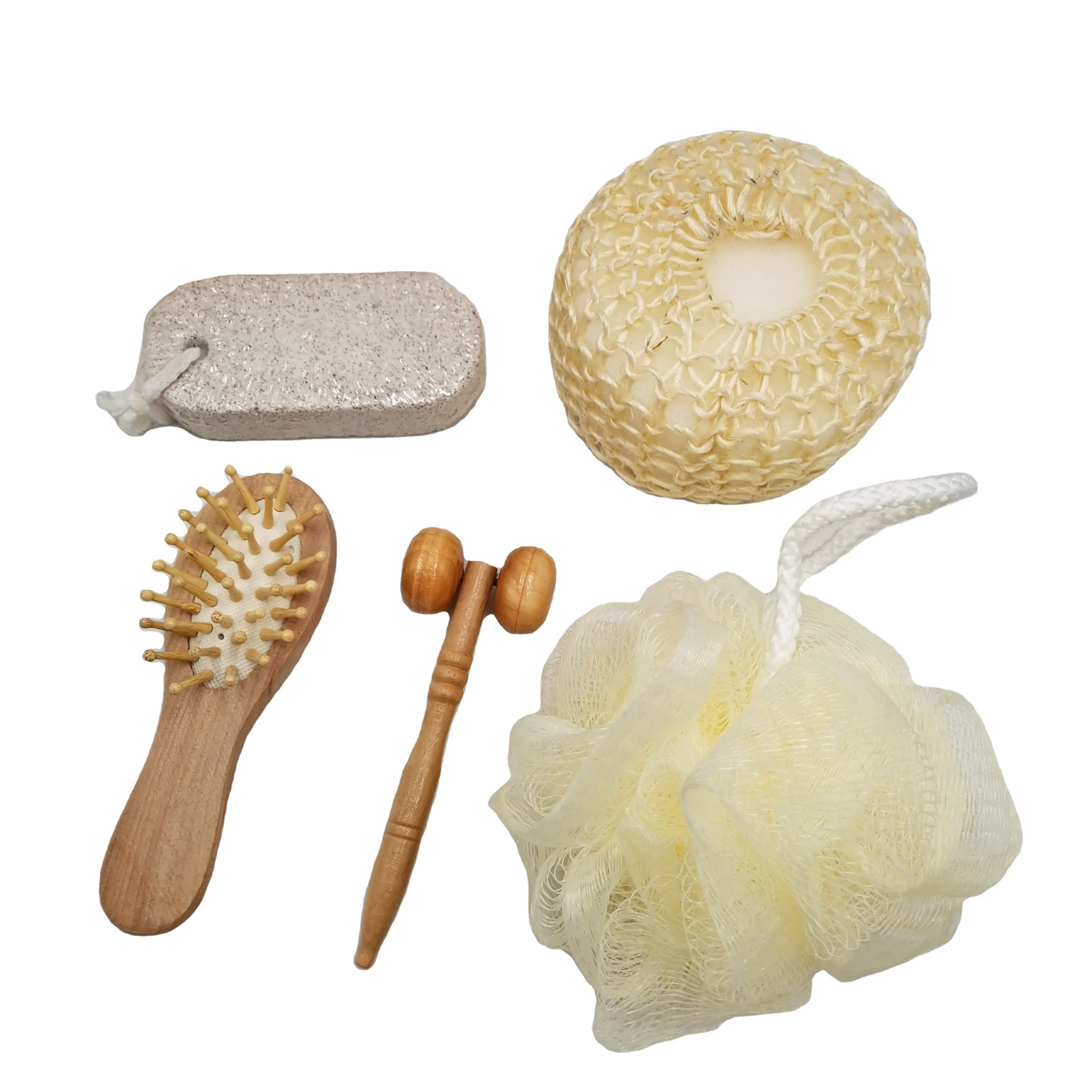 Высококачественная деревянная коробка в форме сердца, набор аксессуаров для ванны, для очистки кожи тела, подарочные наборы для ванны