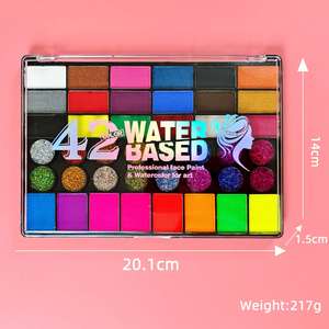 ชุดสีเพ้นท์หน้าสำหรับเด็กแบบมืออาชีพสำหรับขายส่ง 42 สีจากพืชธรรมชาติ สำหรับเพ้นท์ร่างกายด้วยแสงยูวี เหมาะสำหรับฮาโลวีนและคอสเพลย์ - Product Image 5