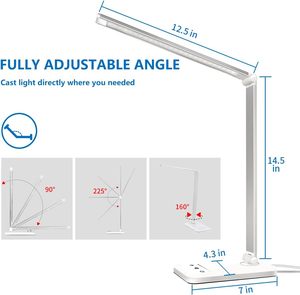 <span class=keywords><strong>Led</strong></span> Bàn Đèn <span class=keywords><strong>Dimmable</strong></span> Bảng Đèn đọc sách đèn với <span class=keywords><strong>USB</strong></span> sạc cổng, 5 chế độ chiếu sáng, điều khiển nhạy cảm - Product Image 3