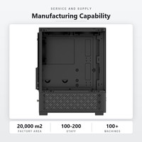 Boîtier d'ordinateur de jeu M-ATX personnalisé avec alimentation OEM à montage inférieur, verre trempé sans pilier à 270 degrés, vue panoramique sur la mer
