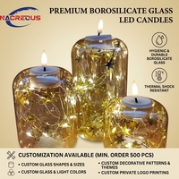 Portavelas de Vidrio Borosilicato, Portavelas de Luz Ambiental, Decoración para Spa, Yoga, Navidad, Mesa, Venta al por Mayor, Regalos para el Hogar