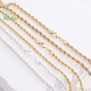 Collar de Cadena de Hierro Chapado en Oro de 14K de Primera Calidad, Cierre de Langosta en Tono Plateado, Joyería de Moda para Hombres y Mujeres, Uso Diario - Product Image 1