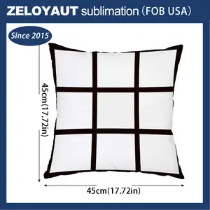 ZELOYAUT USA Warehouse Available 48H-9 Panel Style Sublimation Short Plush Pillow Cases Blanks Cushion Cover Custom Logo