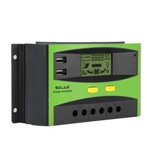 Volautomatische Zonne-Oplader Controller 12V Accu Regelaar 24V 48V 40a 50a 60amp Pwm Solar Laadregelaar